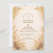 Invitation Vintage Wheat Field Rustic Wedding (Devant)