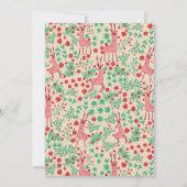 Invitation Vintage Whimsical Pink Reindeer, Christmas Pattern (Dos)