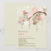 Invitation vintage Whimsical Winter Bridal Shower (Devant / Derrière)