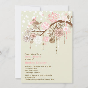 Invitation vintage Whimsical Winter Bridal Shower