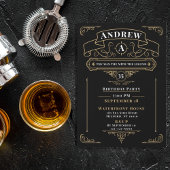 Invitation Vintage Whisky Black Anniversaire