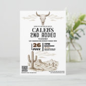 Invitation Vintage Wild West Rodeo fête d'anniversaire (Debout devant)