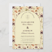 Invitation Vintage Wildflower Arch Elegant Wedding (Devant)