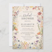 Invitation Vintage Wildflowers Garden Bridal Shower (Devant)