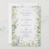 Invitation Vintage Wildflowers Wedding Rehearsal Dinner (Devant)
