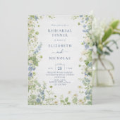 Invitation Vintage Wildflowers Wedding Rehearsal Dinner (Debout devant)