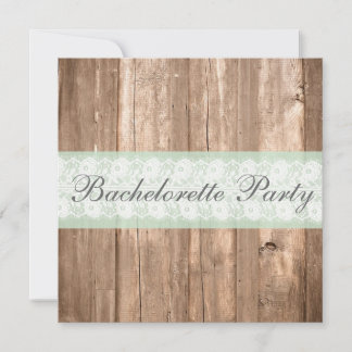 Invitation Vintage Wood Shabby Chic Bachelorette Party