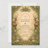 Invitation Vintage Woodland Deer Wedding (Devant)