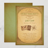 Invitation vintage World Travel Bat mitzvah (Devant / Derrière)