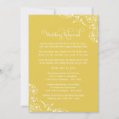 Invitation Vintage Yellow Scroll Wedding Rehearsal and Dinner (Devant)