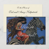 Invitation Vintage Zebra Art Nouveau Femme (Devant / Derrière)