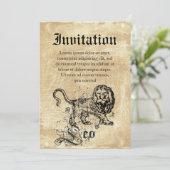 Invitation Vintage Zodiac Leo (Debout devant)