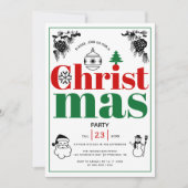 Invitation Vintages éléments fête de Noël (Devant)