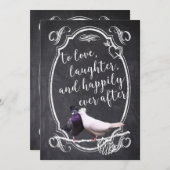 Invitation Vintages Inséparables Rustic Chalkboard Mariage (Devant / Derrière)