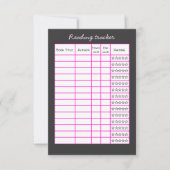 Invitation Vinyl & Books Personalized Reading Tracker Card (Devant)