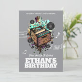 Invitation Vinyl Groove fête d'anniversaire (Debout devant)