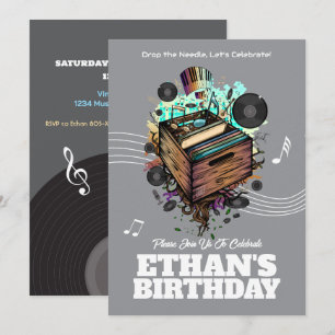 Invitation Vinyl Groove fête d'anniversaire