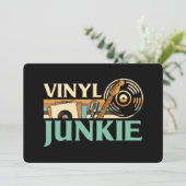 Invitation Vinyl Junkie LP Records DJ Turntable Music Collect (Debout devant)