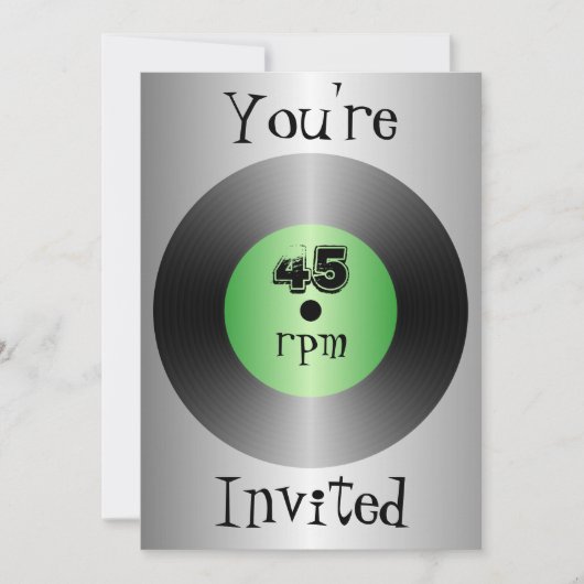 Invitation Vinyl Record Design N'Importe Quelle Occasion (Devant)