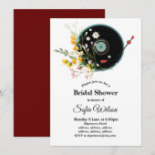 Invitation Vinyl Record, floral, Oldies Rustique, musique fém (Devant / Derrière)