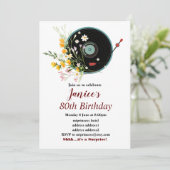 Invitation Vinyl Record, floral, Oldies Rustique, musique fém (Debout devant)