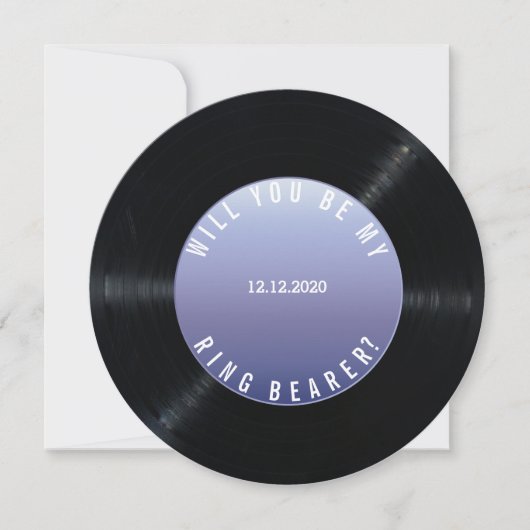Invitation Vinyl Record Mariage VOUS SEREZ MON PORTE-ANNEAU (Devant)