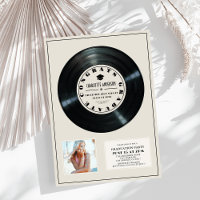 Vinyl Record Tan Plaque Photo Graduation