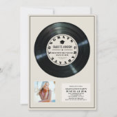 Invitation Vinyl Record Tan Plaque Photo Graduation (Devant)