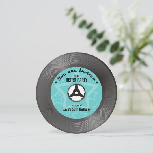 Invitation Vinyl Retro (Debout devant)