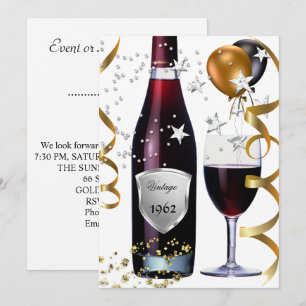 Invitation Vinyle Ballons Anniversaire 50 Ans Noir Or 2
