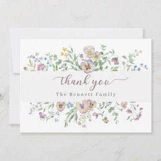 Invitation Viola & Eucalypt Floral Thank you Card