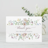 Invitation Viola & Eucalypt Floral Thank you Card (Debout devant)