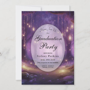Invitation Violet à Midnight Enchanted Forest Graduation