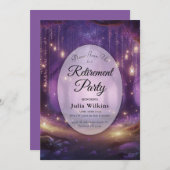 Invitation Violet à Midnight Enchanted Forest Retirement (Devant / Derrière)
