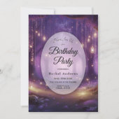 Invitation Violet à minuit Fête d'Anniversaire de Forêt encha (Devant)