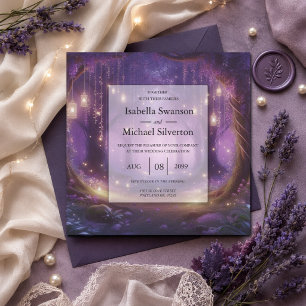 Invitation Violet à minuit Mariage de forêt enchantée