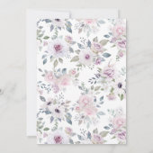 Invitation Violet | Baptême floral avec croix (Dos)