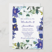 Invitation Violet blanc Rustique Floral Mariage chrétien (Devant)