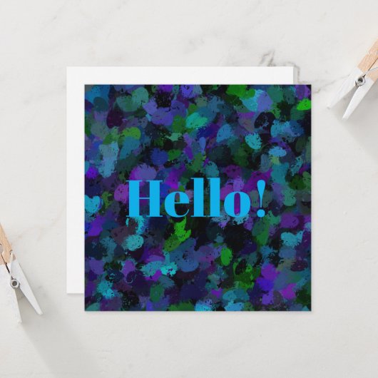 Invitation Violet, bleu et noir Abstrait (Devant/Arrière en situation)