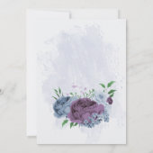 Invitation Violet bleu foncé fleurs verdure douche nuptiale (Dos)