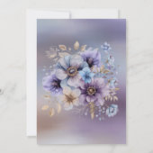 Invitation Violet bleu peint Floral Mariage Couples Douche (Dos)