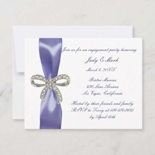 Invitation Violet Blue Diamond Bow (Devant)