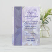 Invitation Violet Blue Rose Floral Birthday Card (Debout devant)