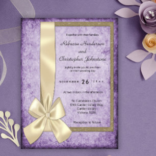 Invitation Violet Boho Rustique Mariage
