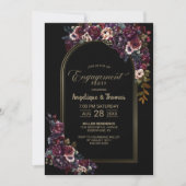 Invitation Violet Bourgogne Arc Floral Noir (Devant)