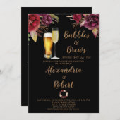 Invitation Violet | Bulles & Brews Couples Wedding shower (Devant / Derrière)