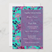 Invitation violet coloré fleur sauvage mariage de verdure (Devant)