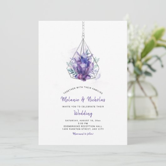 Invitation Violet Crystal Wedding Invitations, violet (Debout devant)