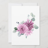 Invitation Violet Dahlia Eucalyptus Fête des mariées verte (Dos)