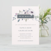 Invitation Violet Doux Floral Blush et Gris | Nous sommes mar (Debout devant)